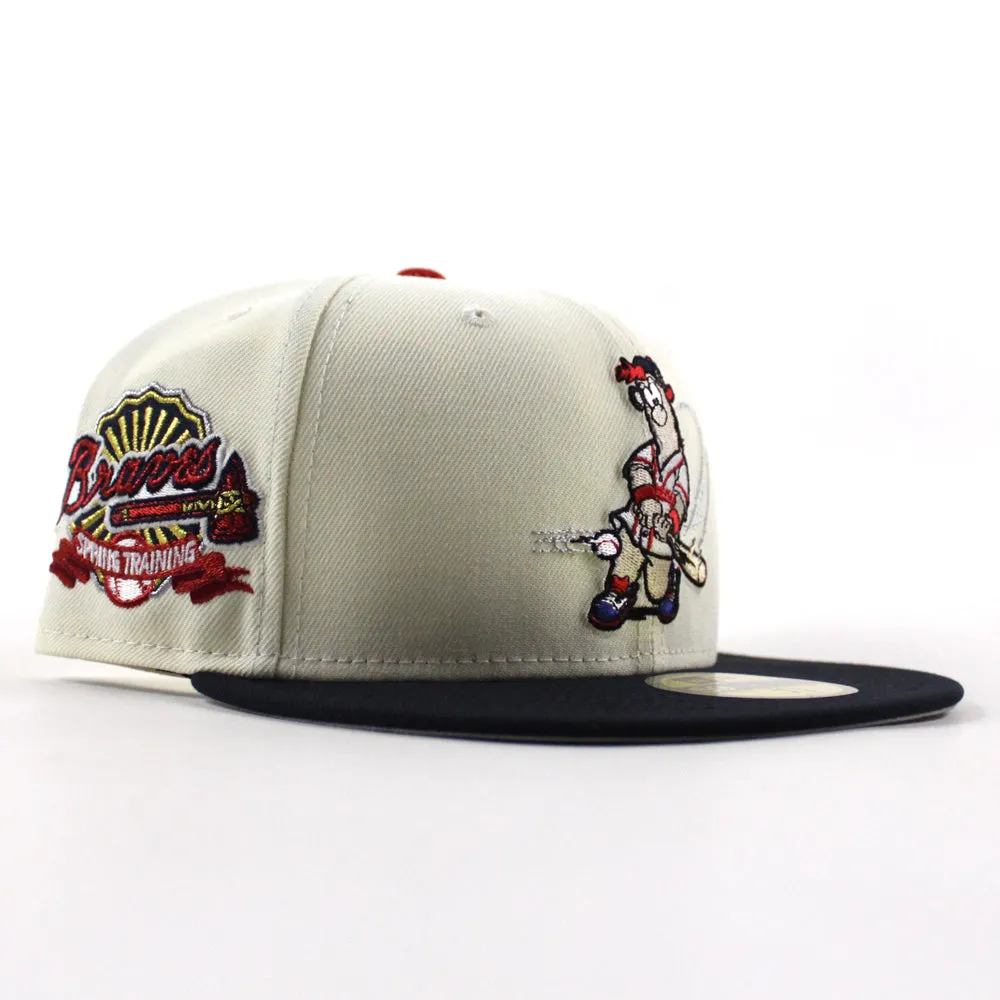 Atlanta Braves BLOOPER Spring Training Patch New Era 59Fifty Fitted Hat (Chrome White Navy Gray Under Brim)