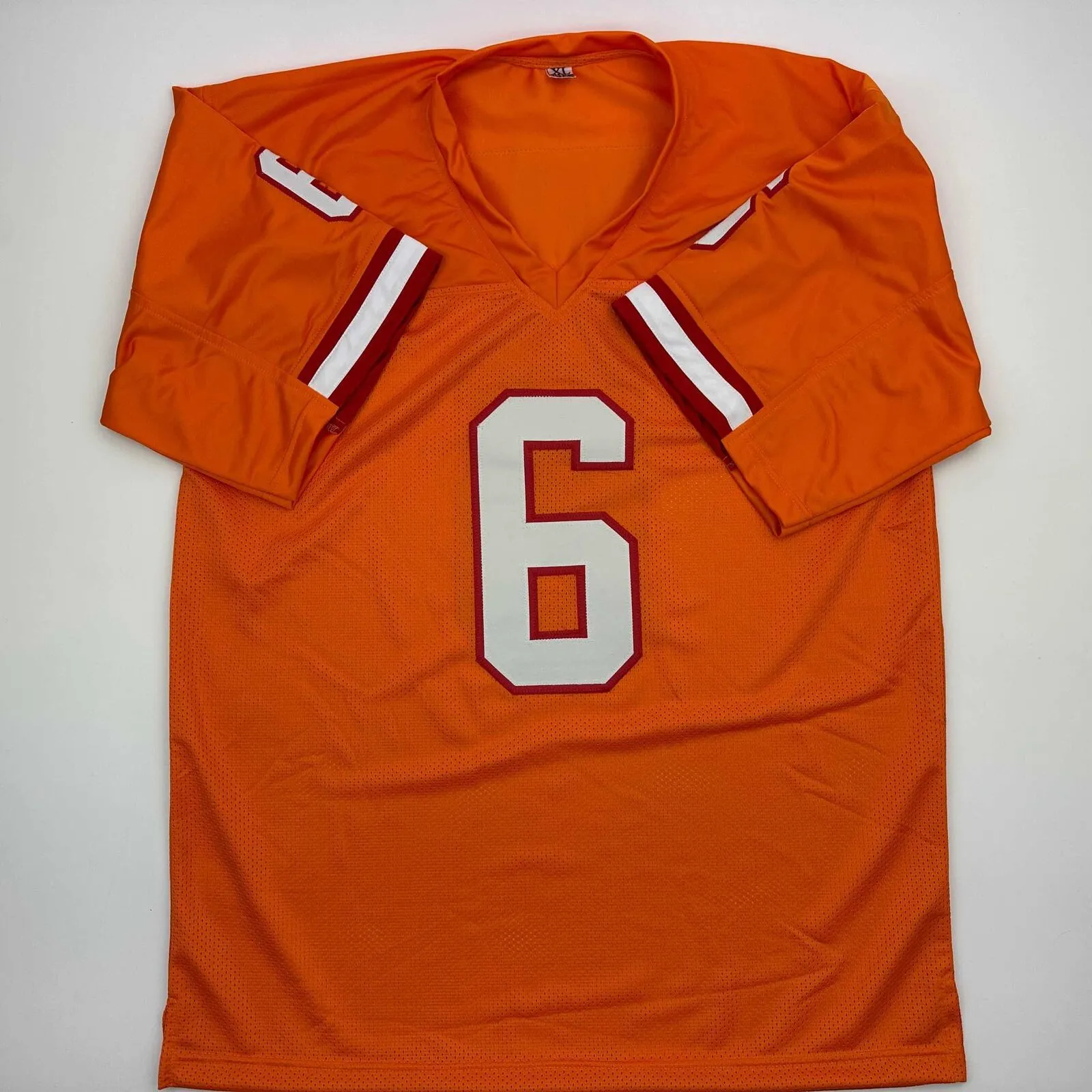 Autographed/Signed Baker Mayfield Tampa Bay Orange Creamsicle Jersey Beckett COA