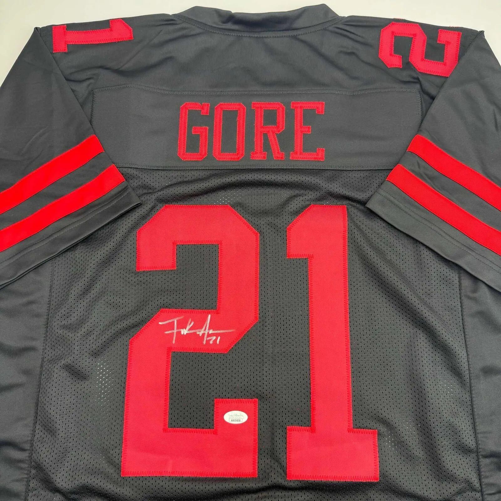 Autographed/Signed Frank Gore San Francisco Black Football Jersey BAS COA