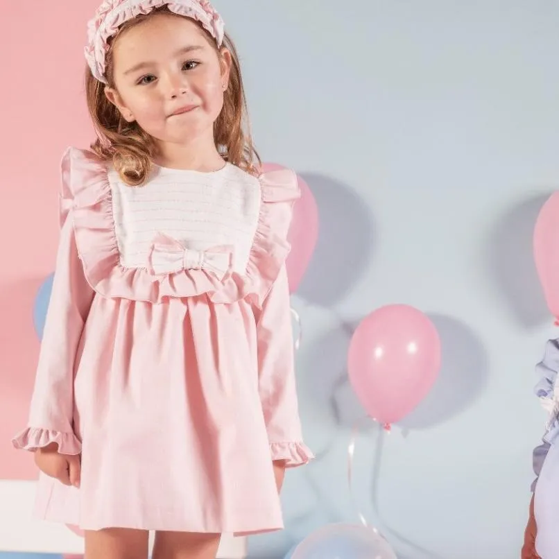 BABINE - Puffball Frill Bib Dress - Pink