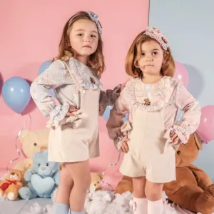 BABINE - Teddy Dungaree Short Set - Blue