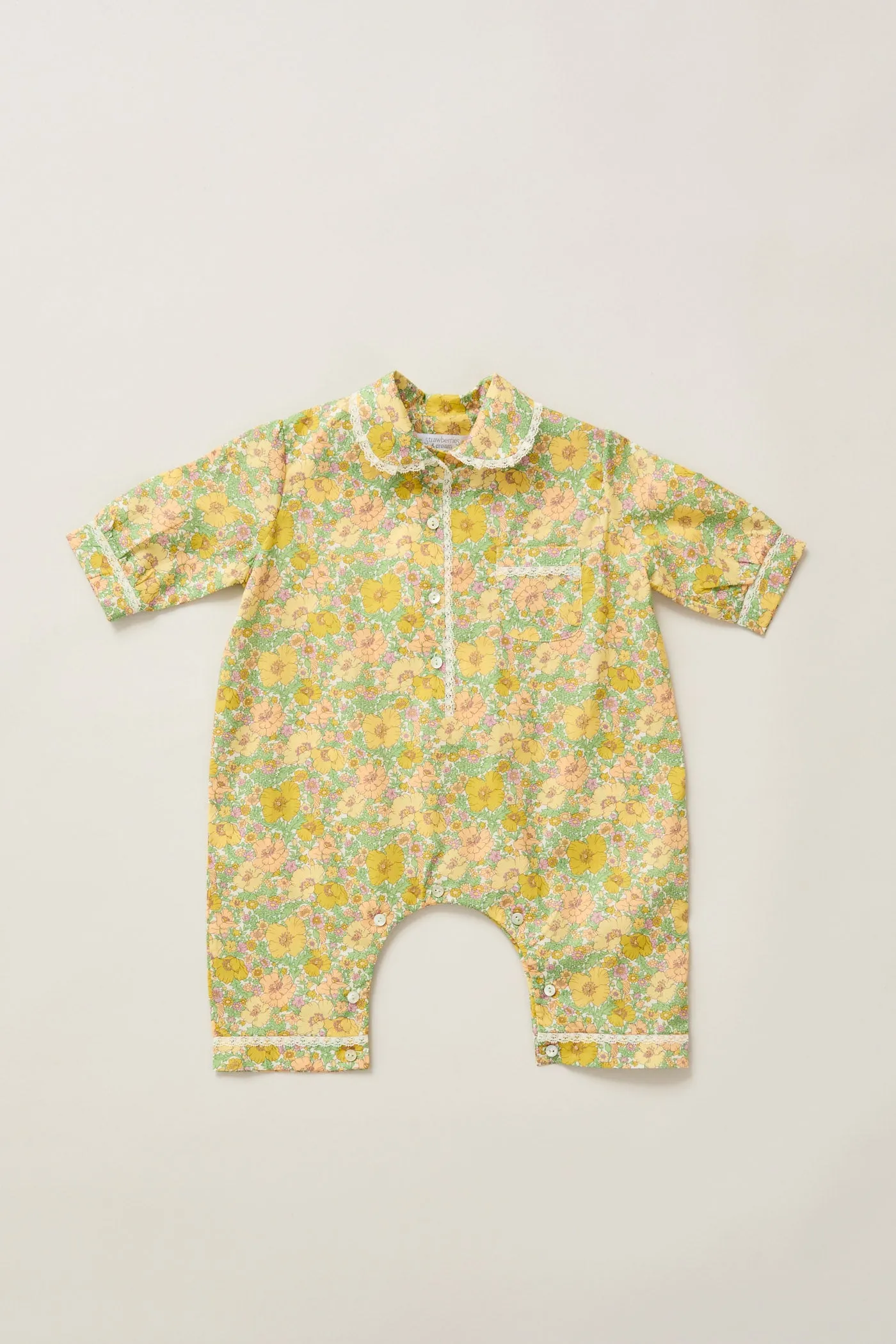 Baby Pyjama in California Poppy Liberty Print