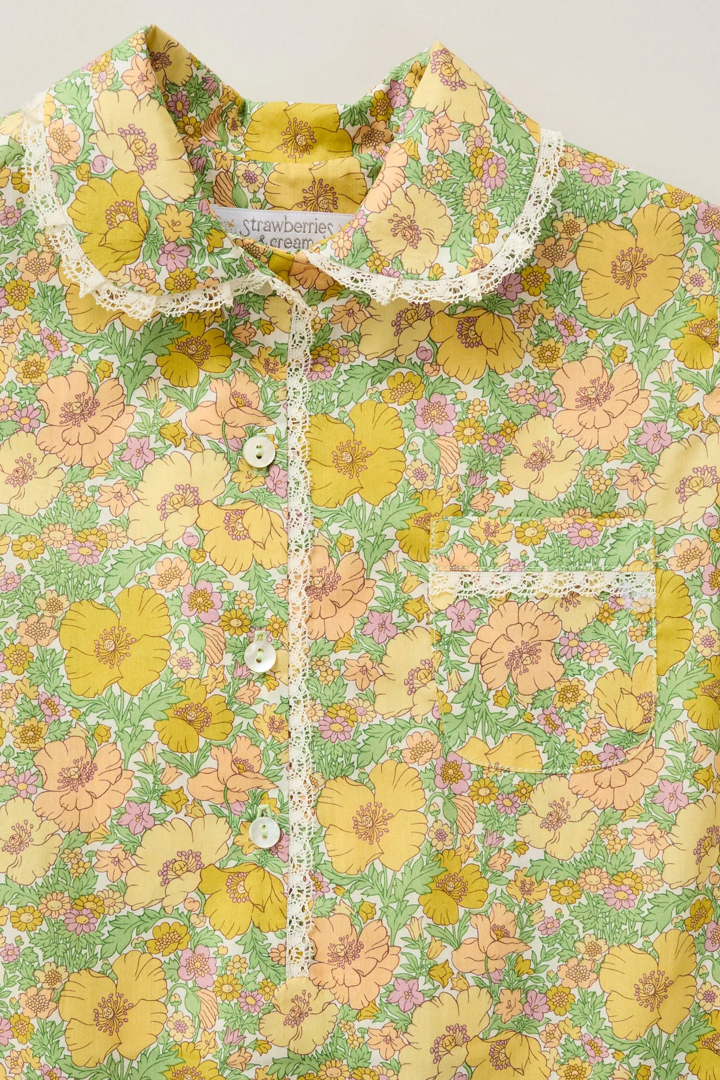 Baby Pyjama in California Poppy Liberty Print