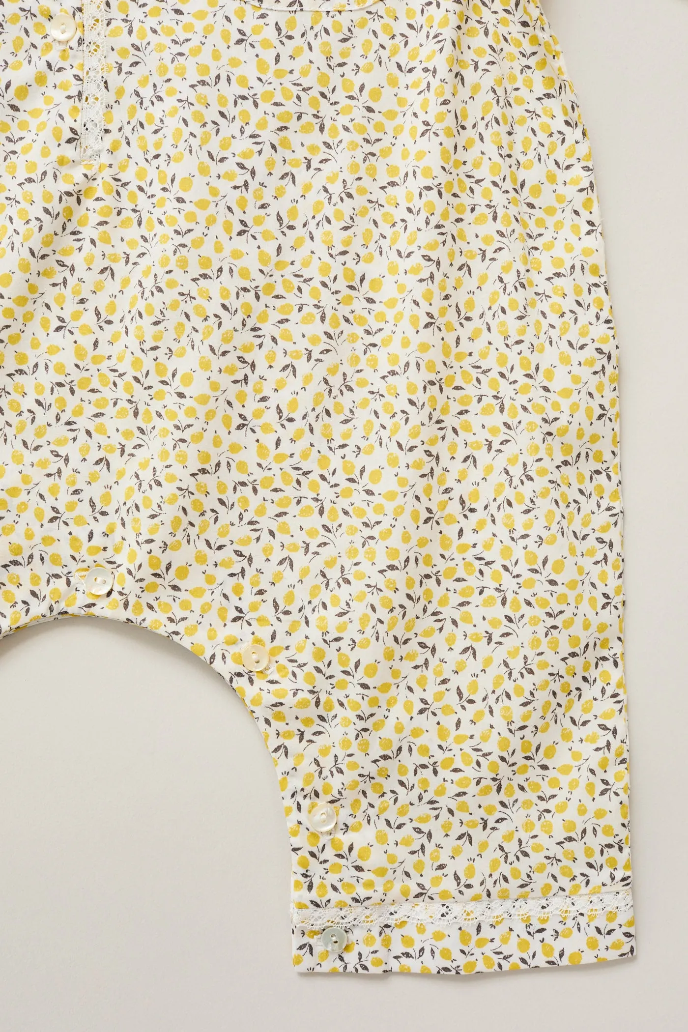 Baby Pyjama in Lemons Liberty Print