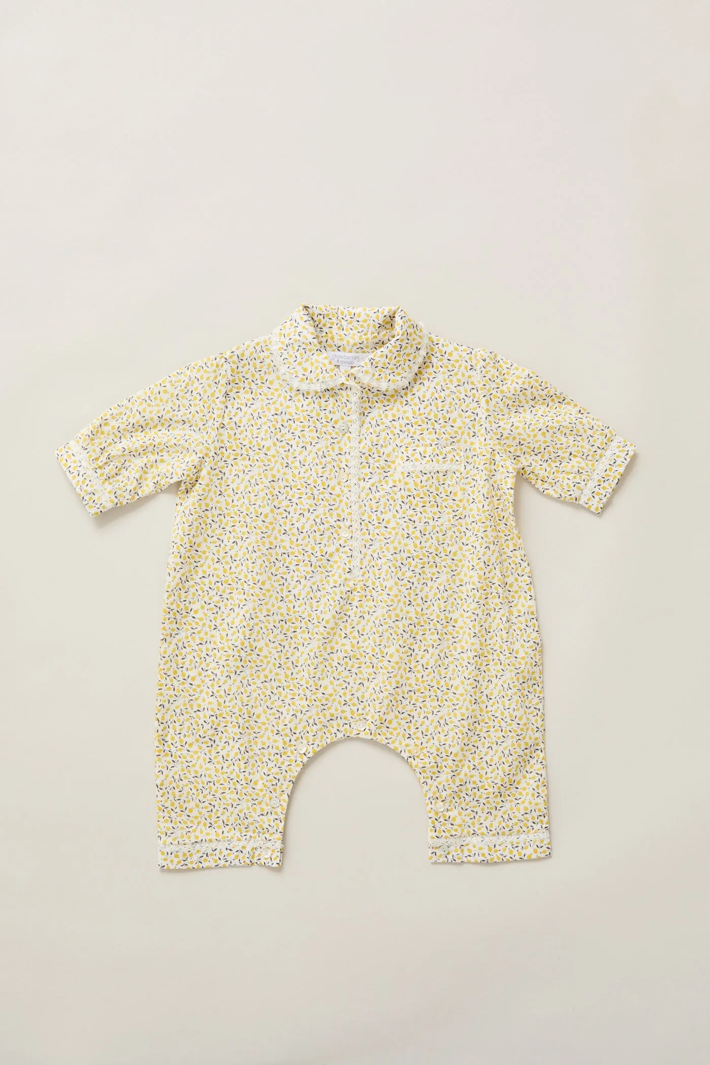 Baby Pyjama in Lemons Liberty Print