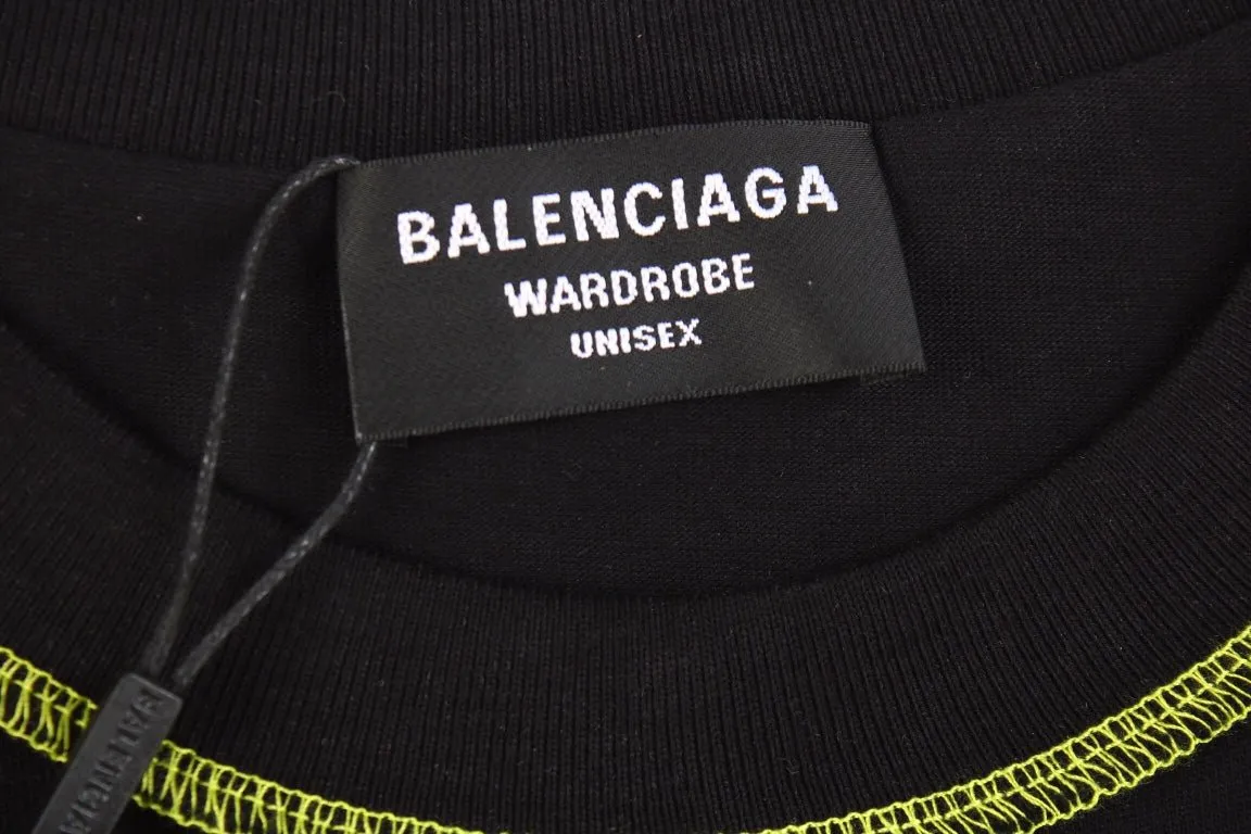 Balenciaga Digital Age Logo T-Shirt - Black