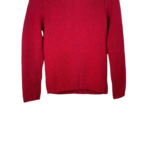 Banana Republic Chunky Knit Cableknit Red Holiday Sweater