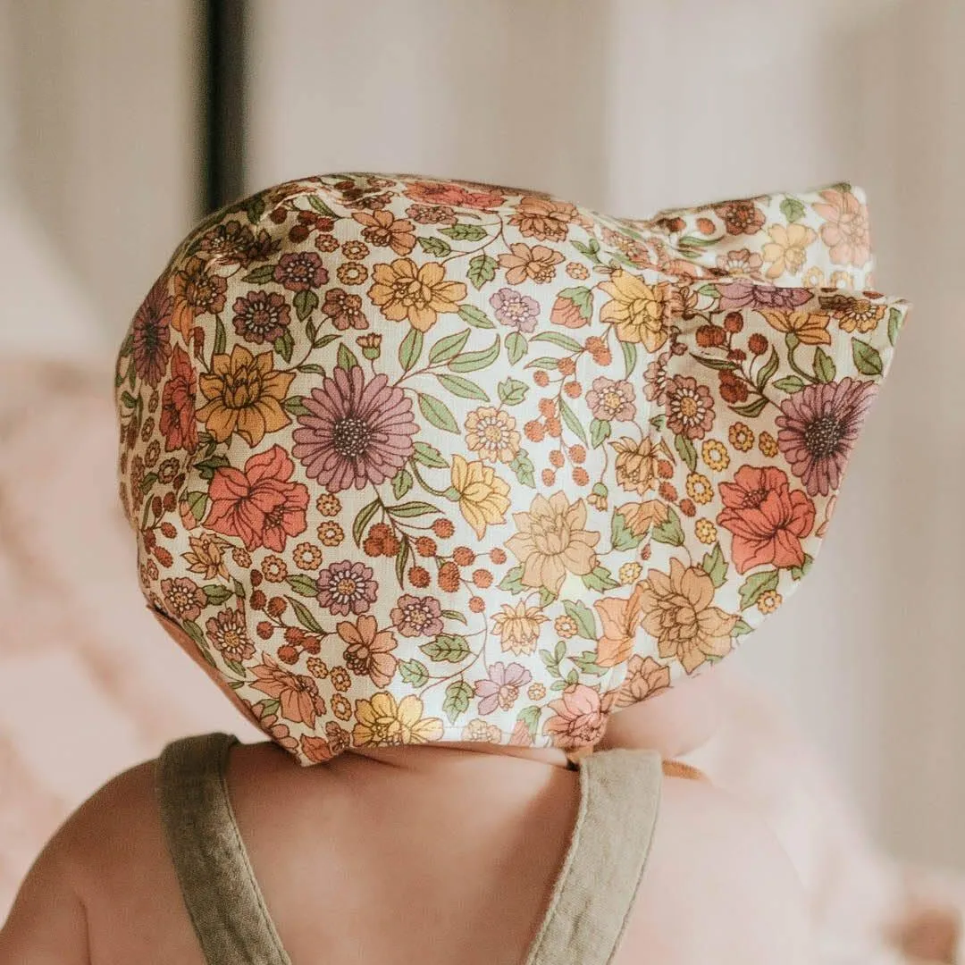 Bedhead Heritage Reversible Ruffle Bonnet Hat-Matilda/Maize M