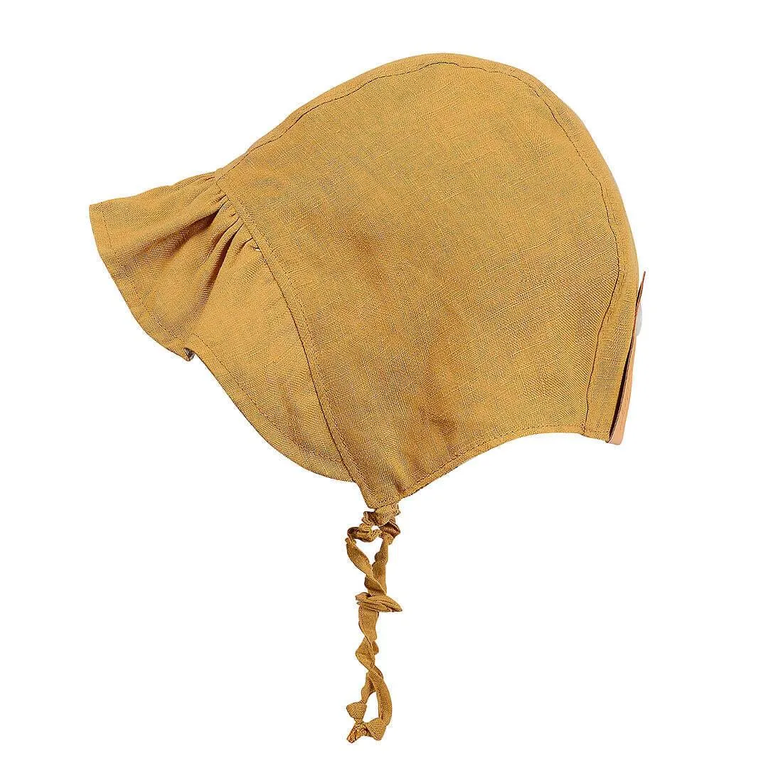 Bedhead Heritage Reversible Ruffle Bonnet Hat-Matilda/Maize M
