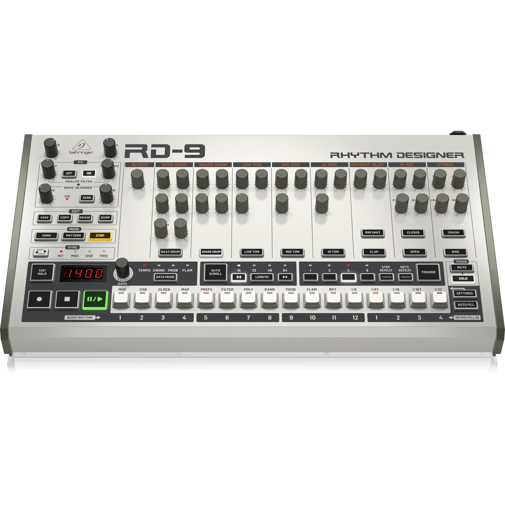 Behringer RD9  Analog/Digital Drum Machine with 11 Drum Sounds