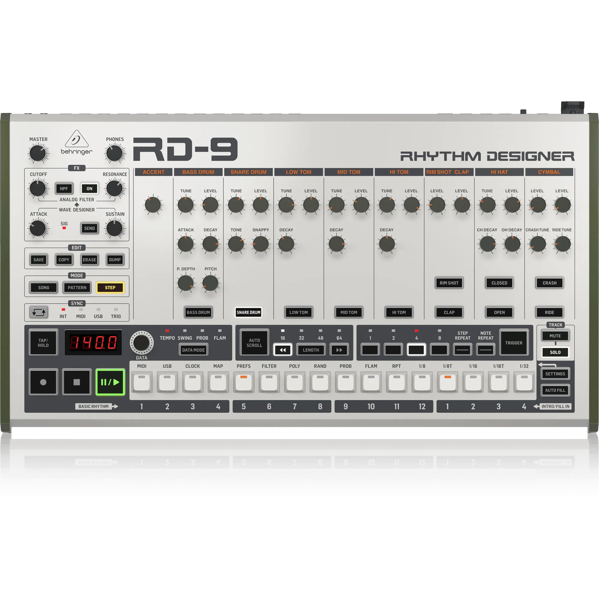 Behringer RD9  Analog/Digital Drum Machine with 11 Drum Sounds