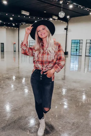 Billie Oversized Plaid Flannel - Rust