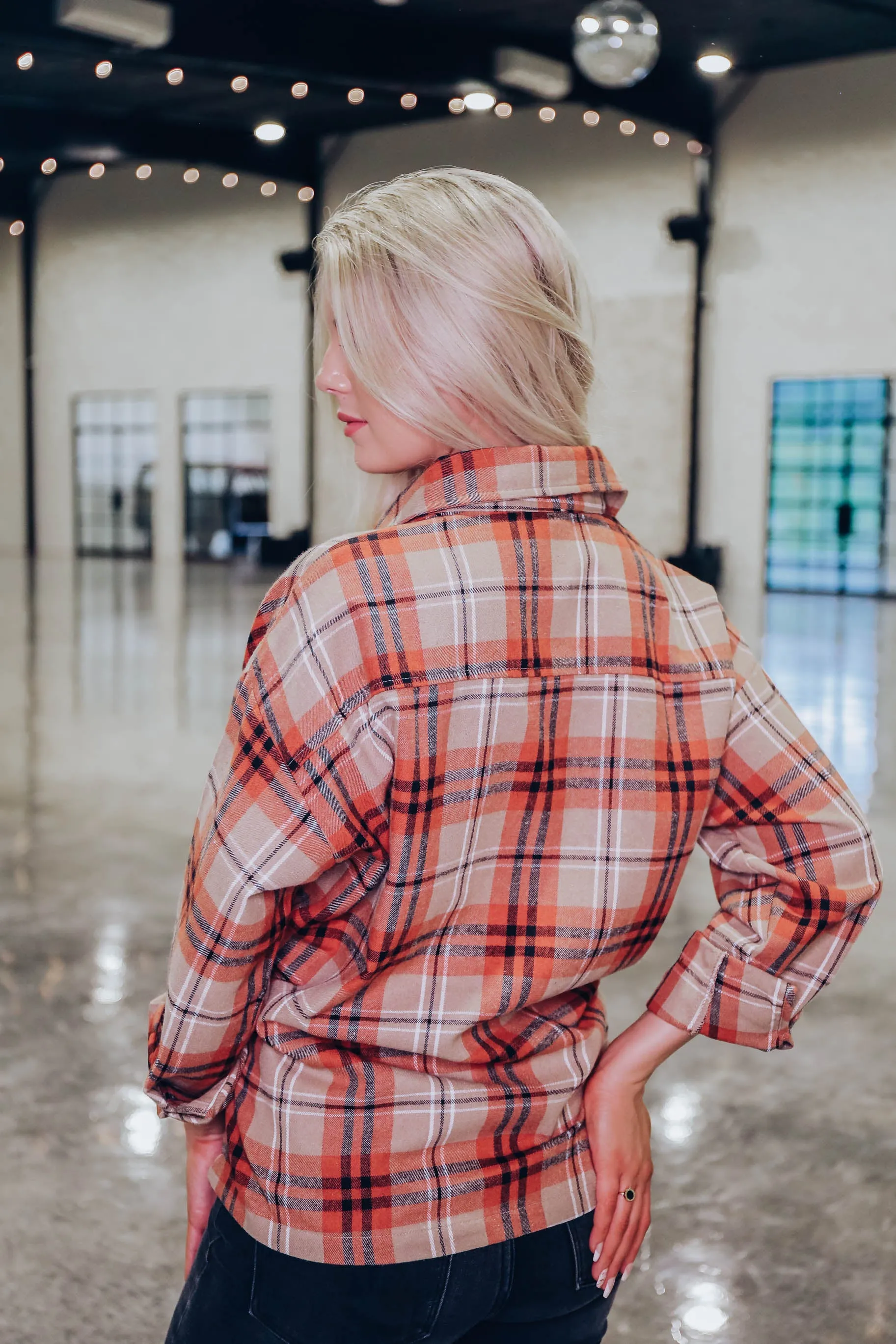 Billie Oversized Plaid Flannel - Rust