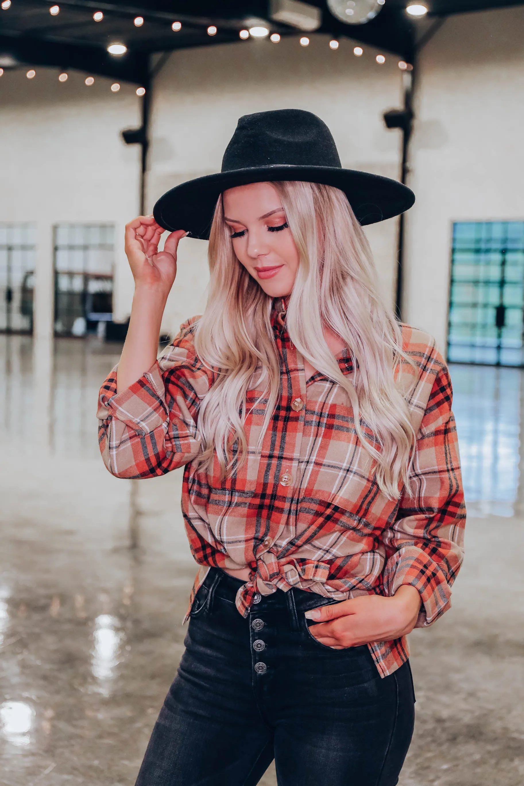 Billie Oversized Plaid Flannel - Rust
