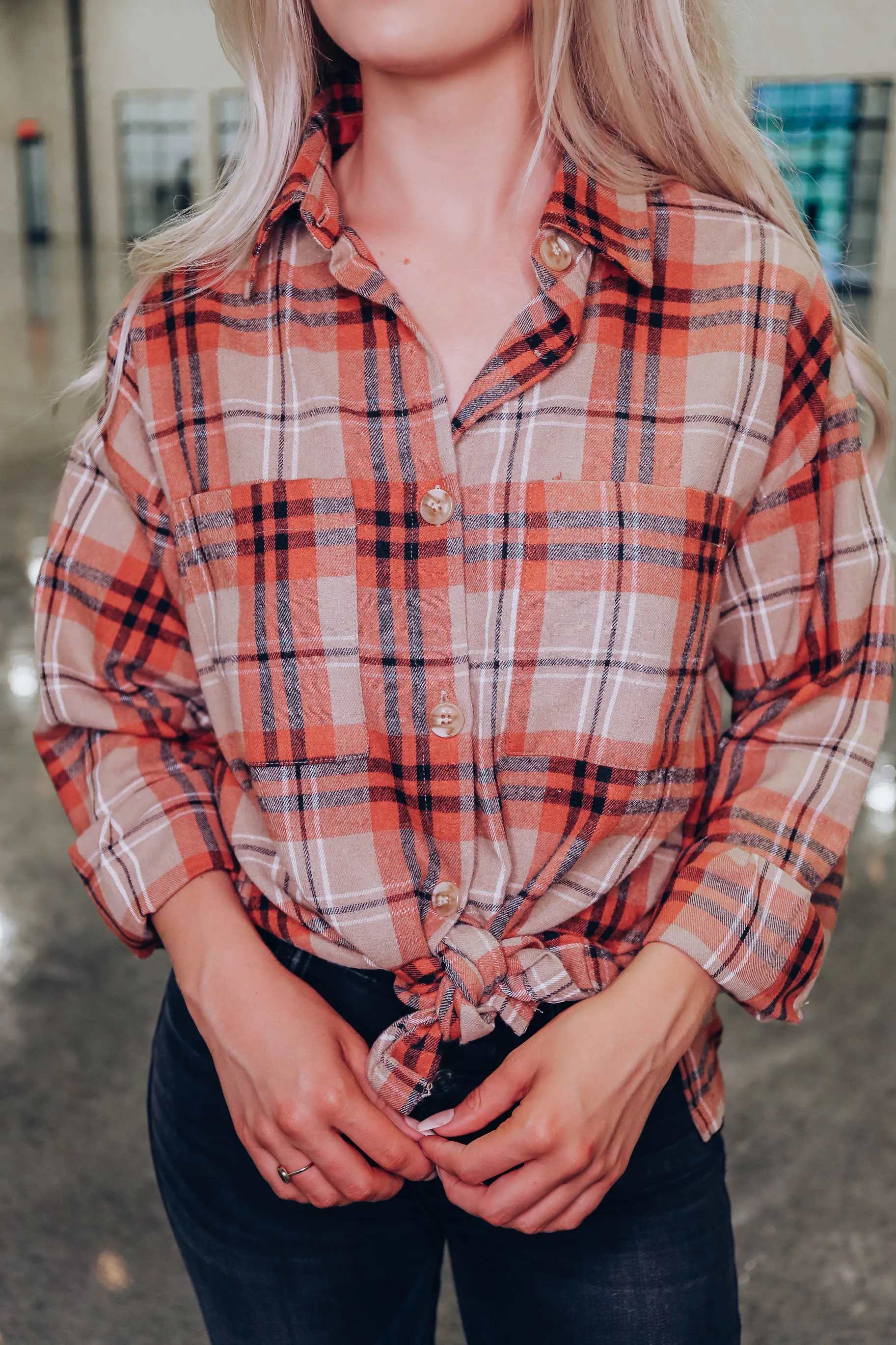 Billie Oversized Plaid Flannel - Rust