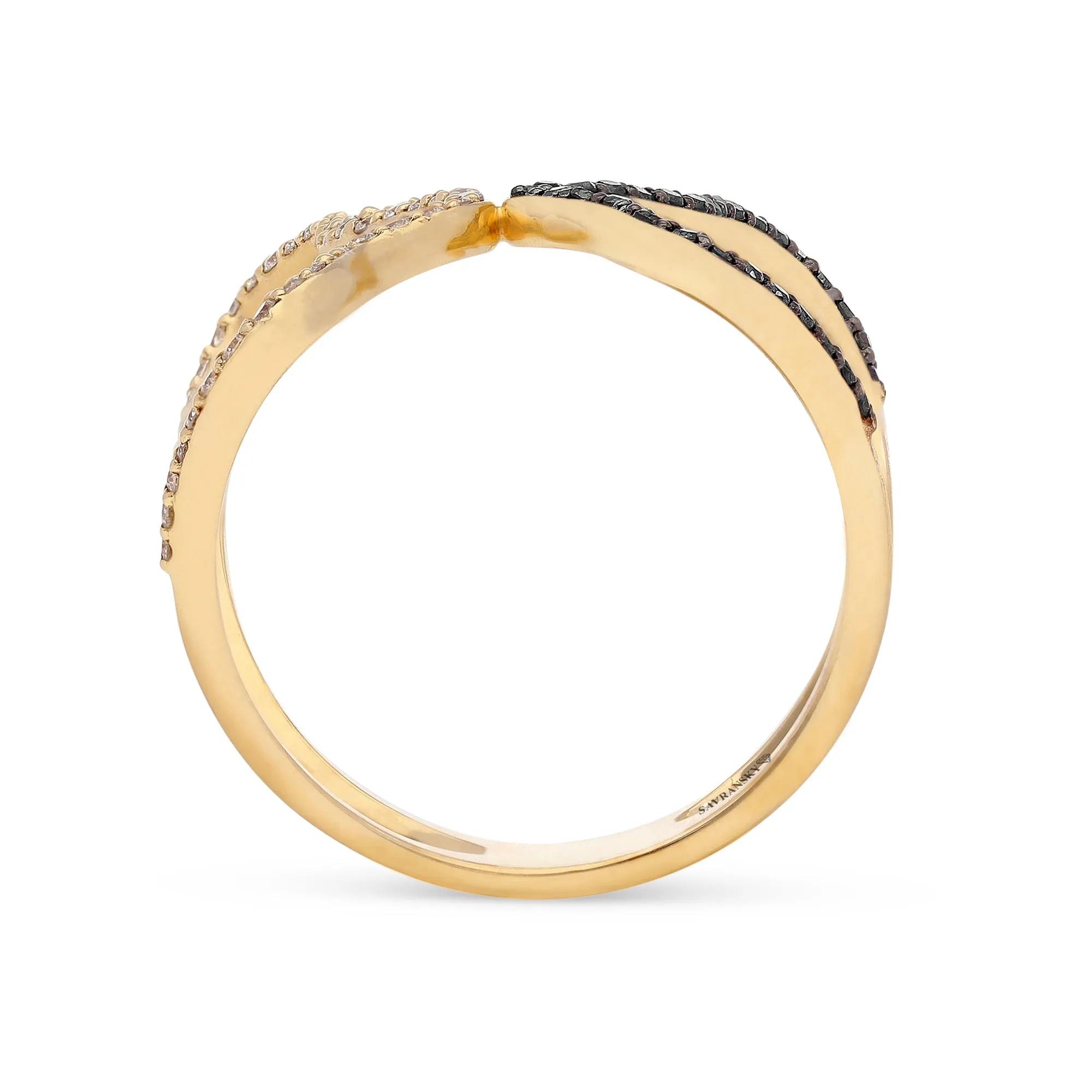 Black and White Diamonds Modern Statement Ring