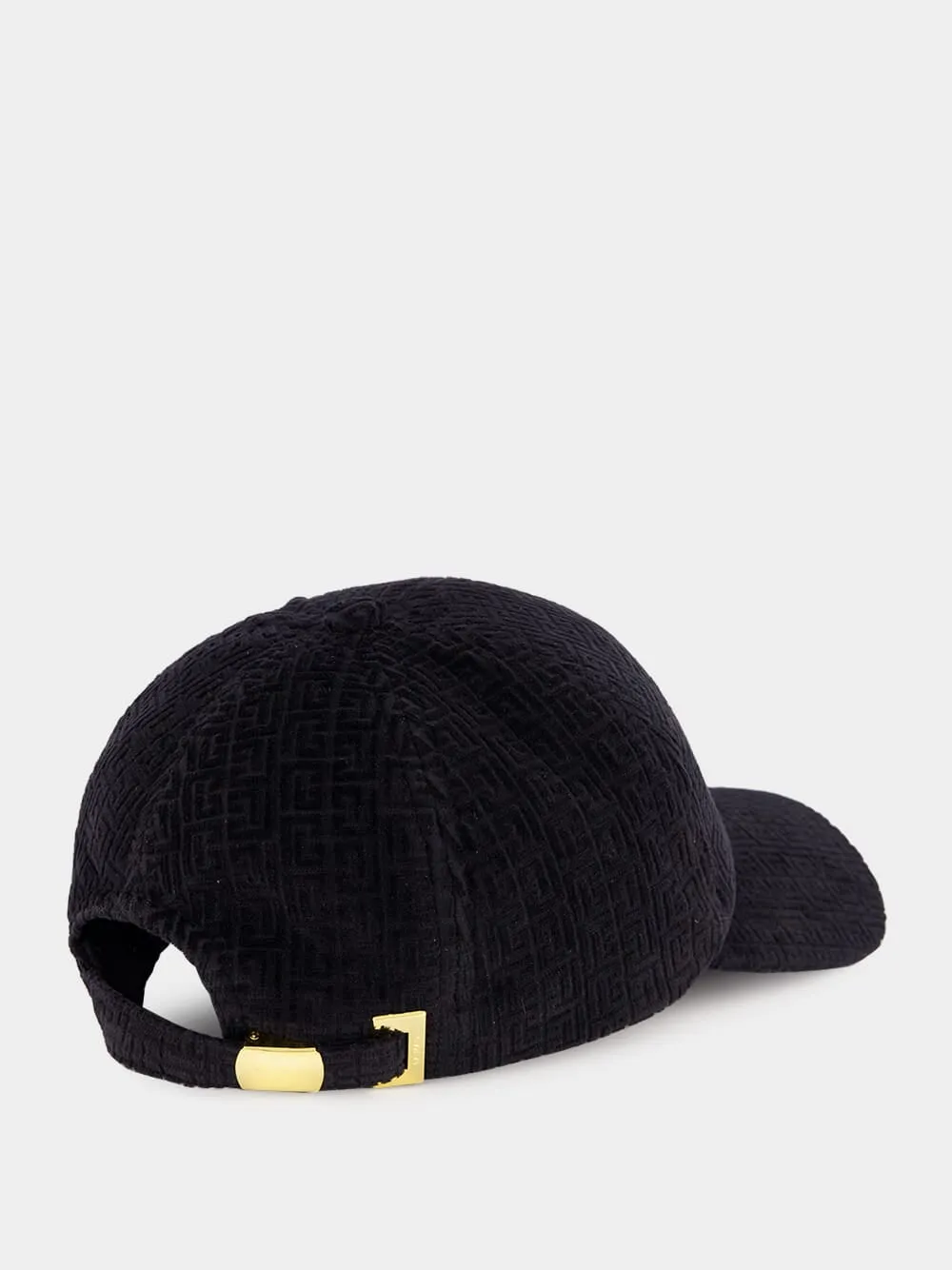 Black Velvet Monogram Jersey Cap