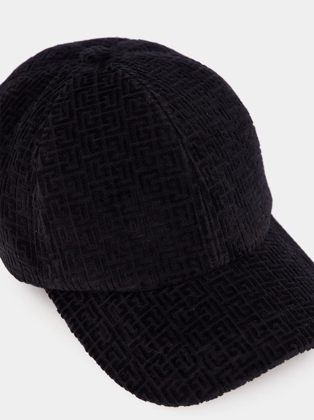 Black Velvet Monogram Jersey Cap