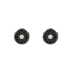 Blackened 18k Gold Timeless Earrings Diamonds