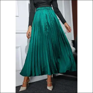 Blackish Green Satin Skirt: Finally, Pants Optional 😈