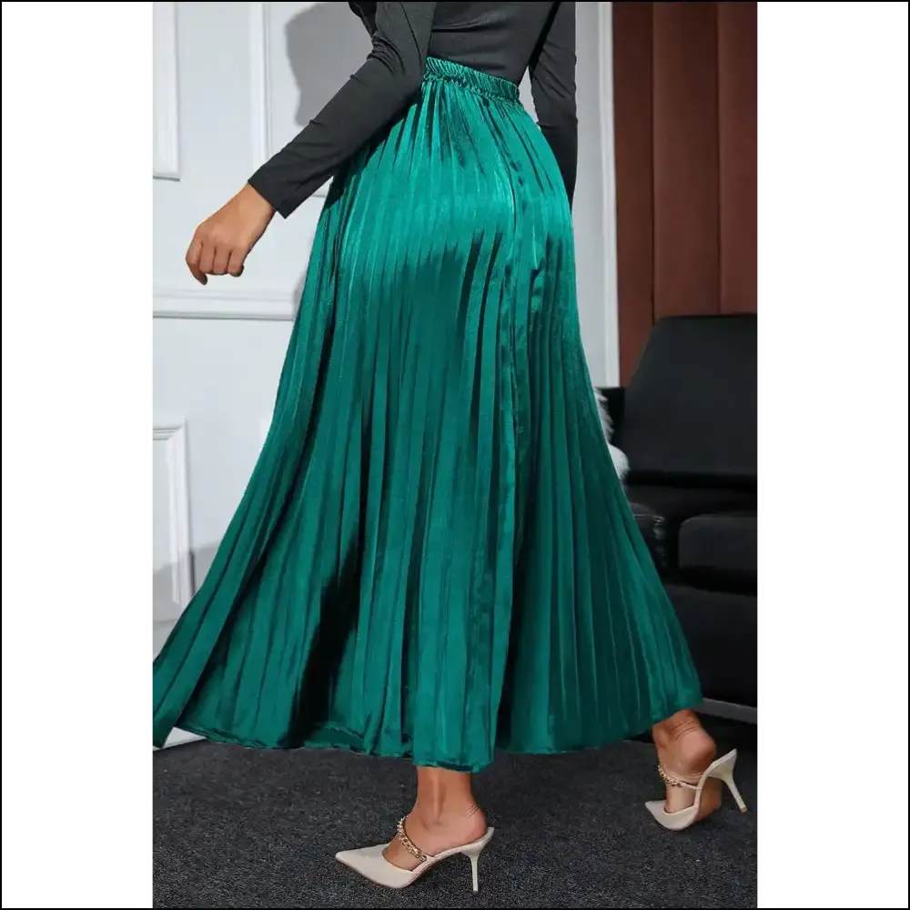 Blackish Green Satin Skirt: Finally, Pants Optional 😈