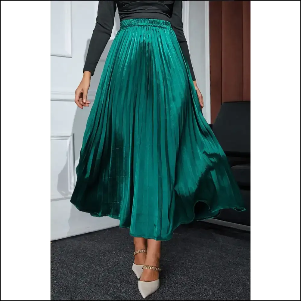 Blackish Green Satin Skirt: Finally, Pants Optional 😈