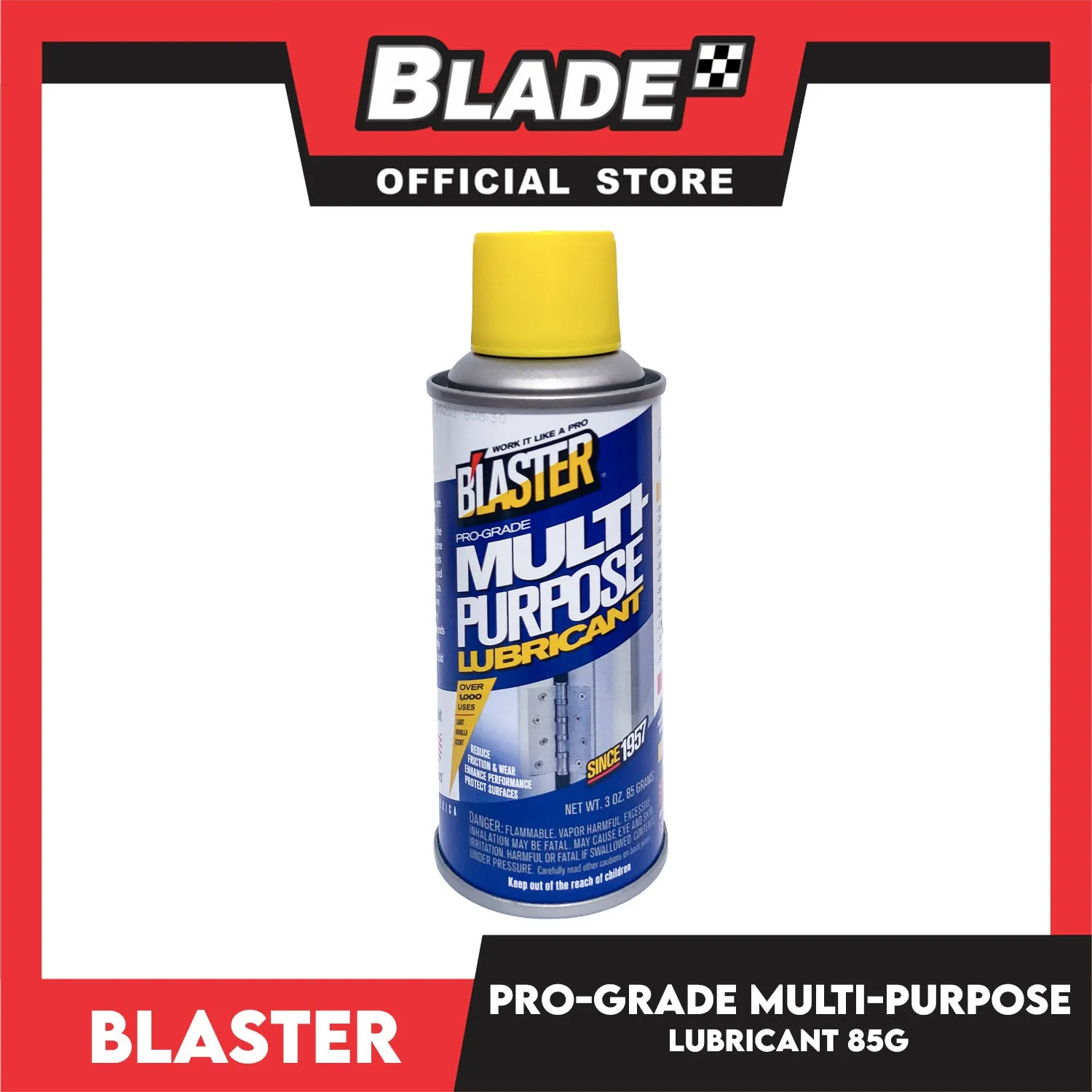 Blaster Pro-Grade Multi Purpose Lubricant 3oz Reduce Friction And Wear, Enhance Performance Protect Surfaces For Car Parts, Chains, Dials, Engines And Etc.