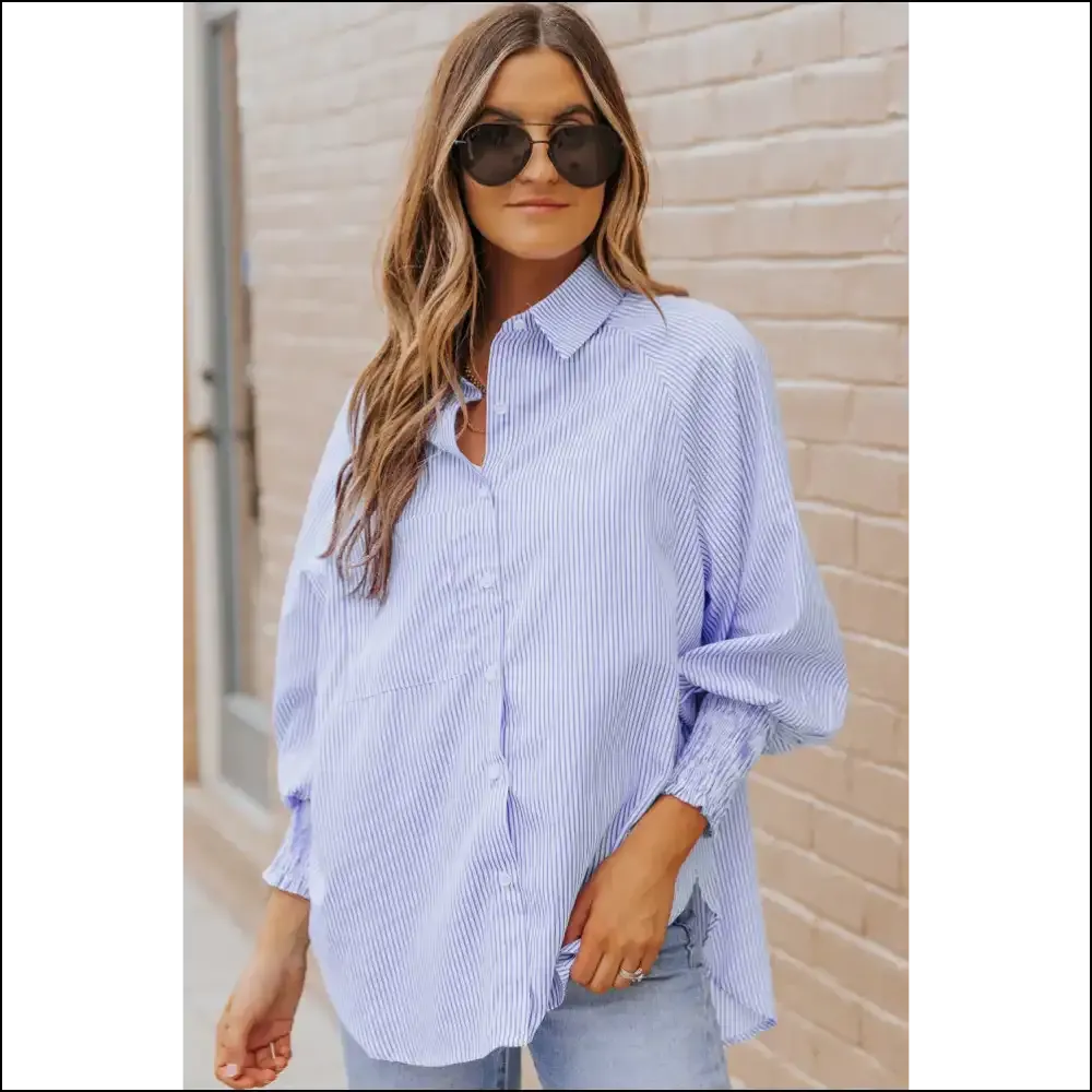 Blue Casual Striped Shirt: Needful Things  💙 Light Blue, so You!