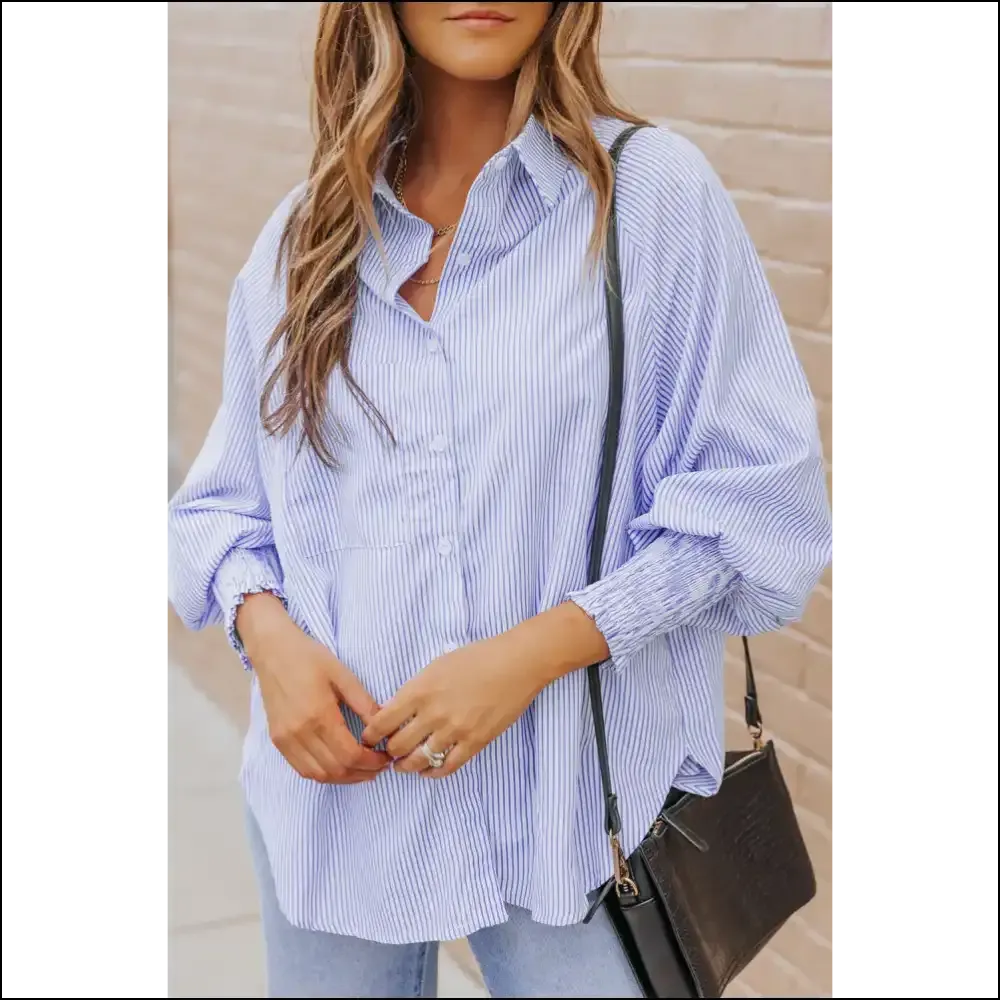 Blue Casual Striped Shirt: Needful Things  💙 Light Blue, so You!