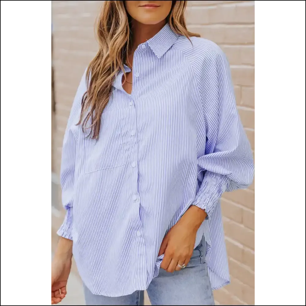 Blue Casual Striped Shirt: Needful Things  💙 Light Blue, so You!