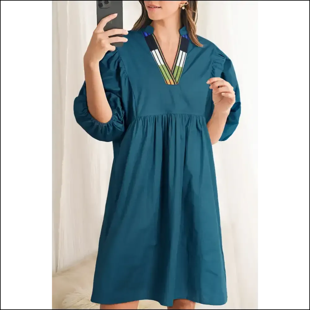 Blue Sapphire Mini Dress: Puff Sleeves, Zero Regrets ✨ Needful Things