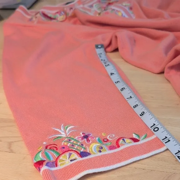Bob Mackie Wearable Art Embroidered Cardigan Sweater