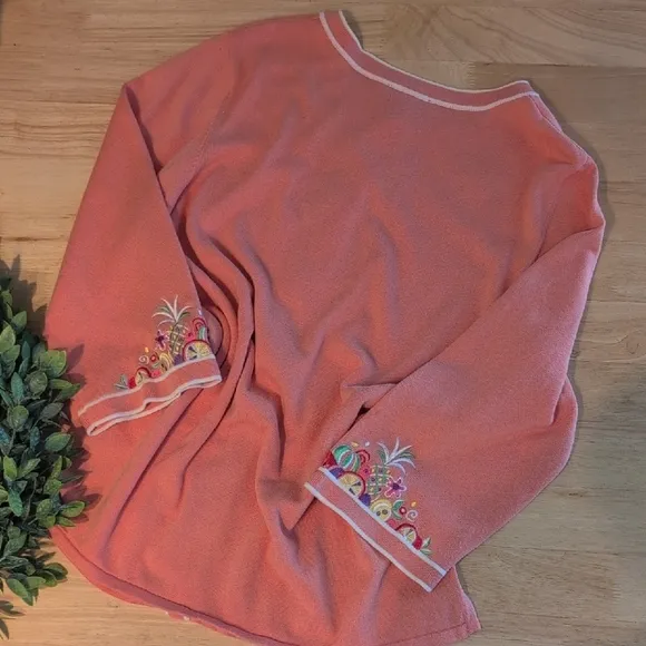 Bob Mackie Wearable Art Embroidered Cardigan Sweater