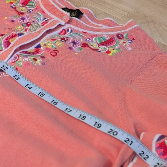 Bob Mackie Wearable Art Embroidered Cardigan Sweater