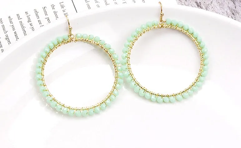Bohemian Style Beaded Hoop Earrings