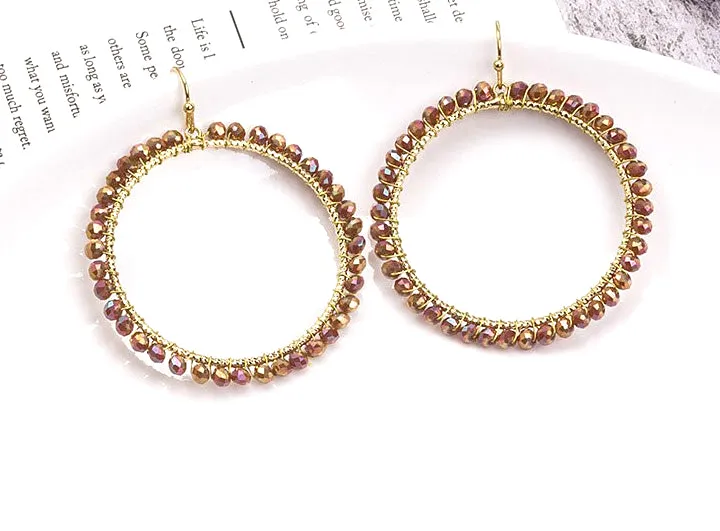 Bohemian Style Beaded Hoop Earrings