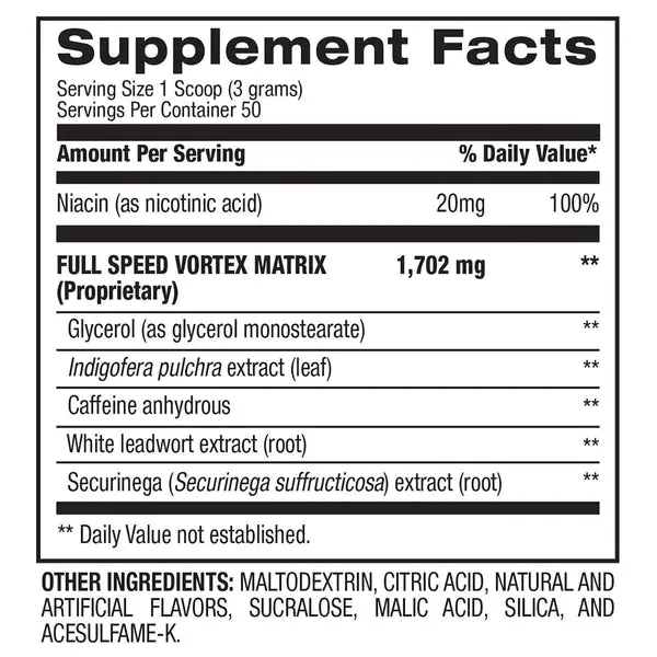 BPI Sports 1.M.R Vortex Pre Workout Powder, Non Habit Forming, Sustained Energy & Nitric Oxide Booster,POwer Juice
