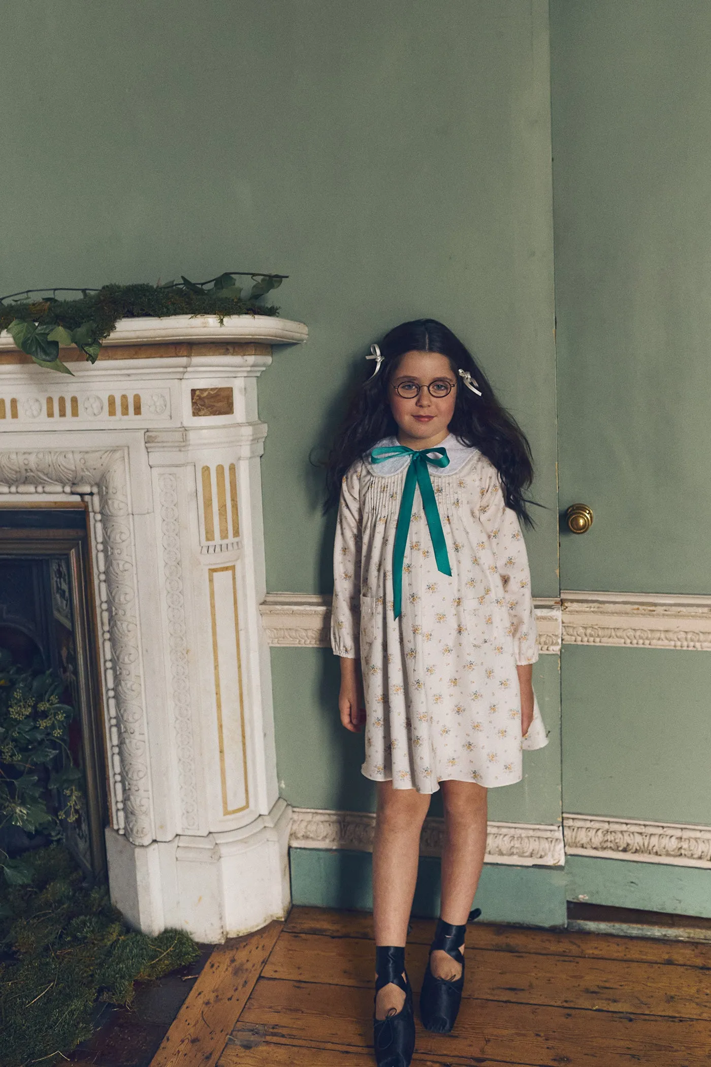 Bubble Dress Long Sleeve in Yellow Roses