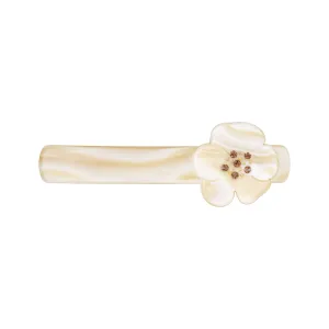Camellia Crystal Small White Alba Hair Clip