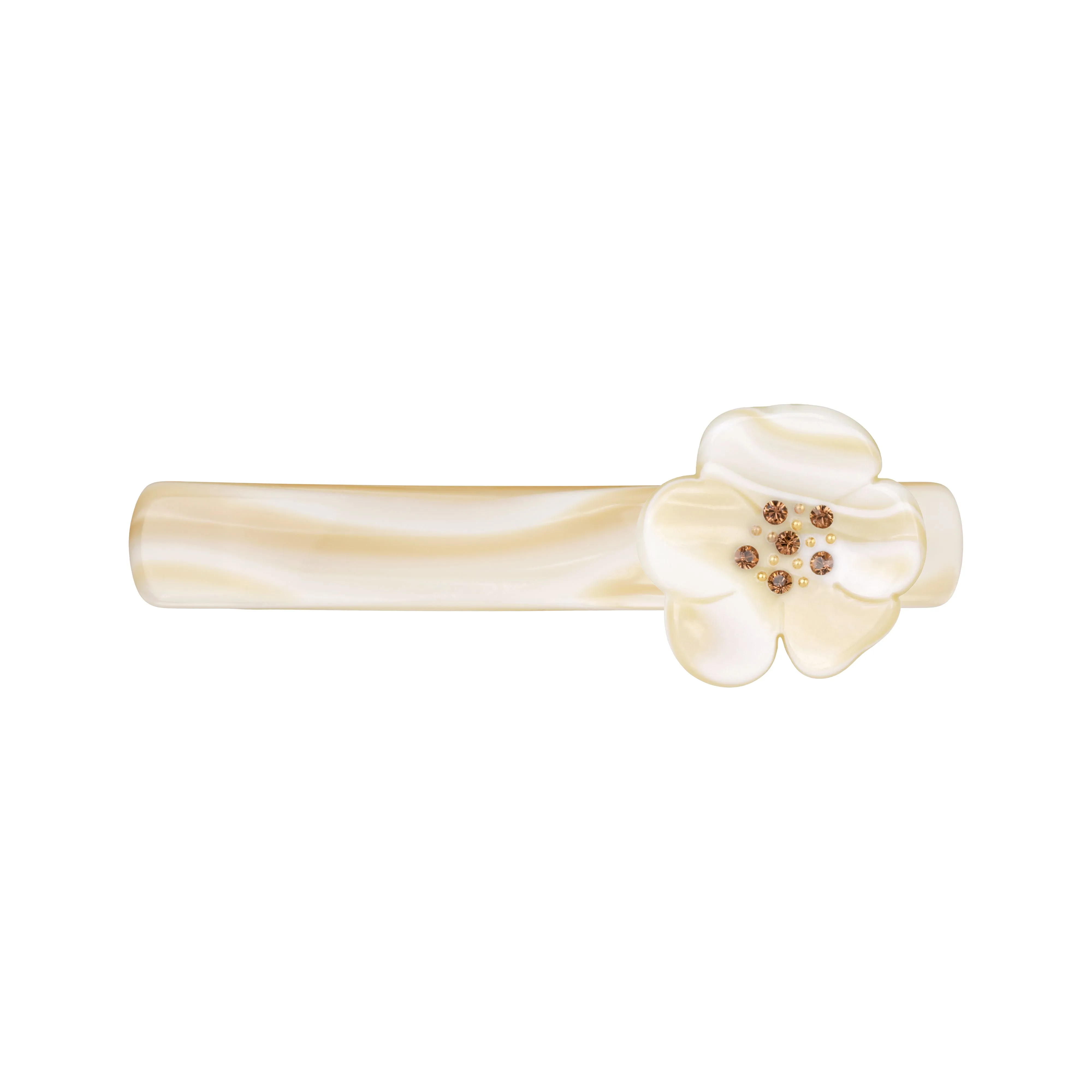 Camellia Crystal Small White Alba Hair Clip