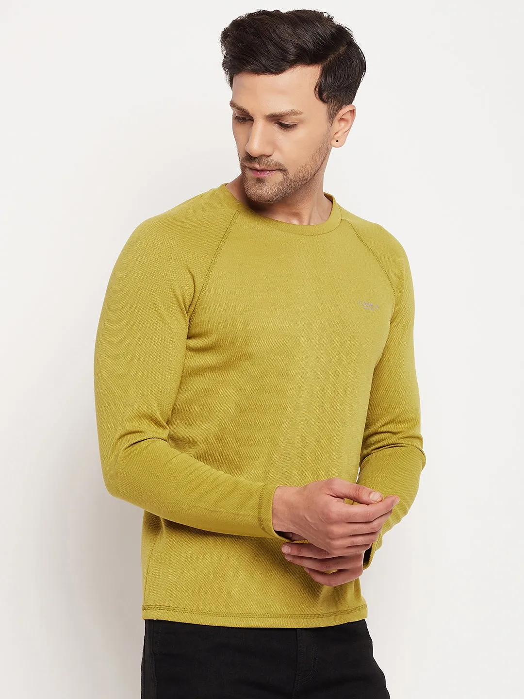 Camla Barcelona Round Neck Lime Green Long Sleeve T-Shirt