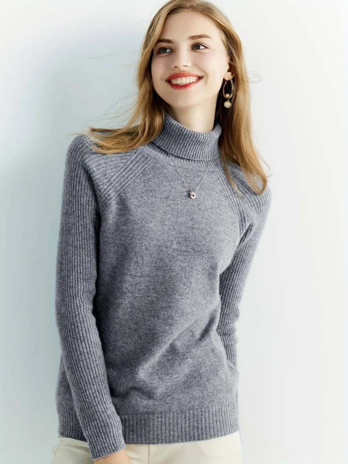 Casual Style Loose Turtleneck Sweater