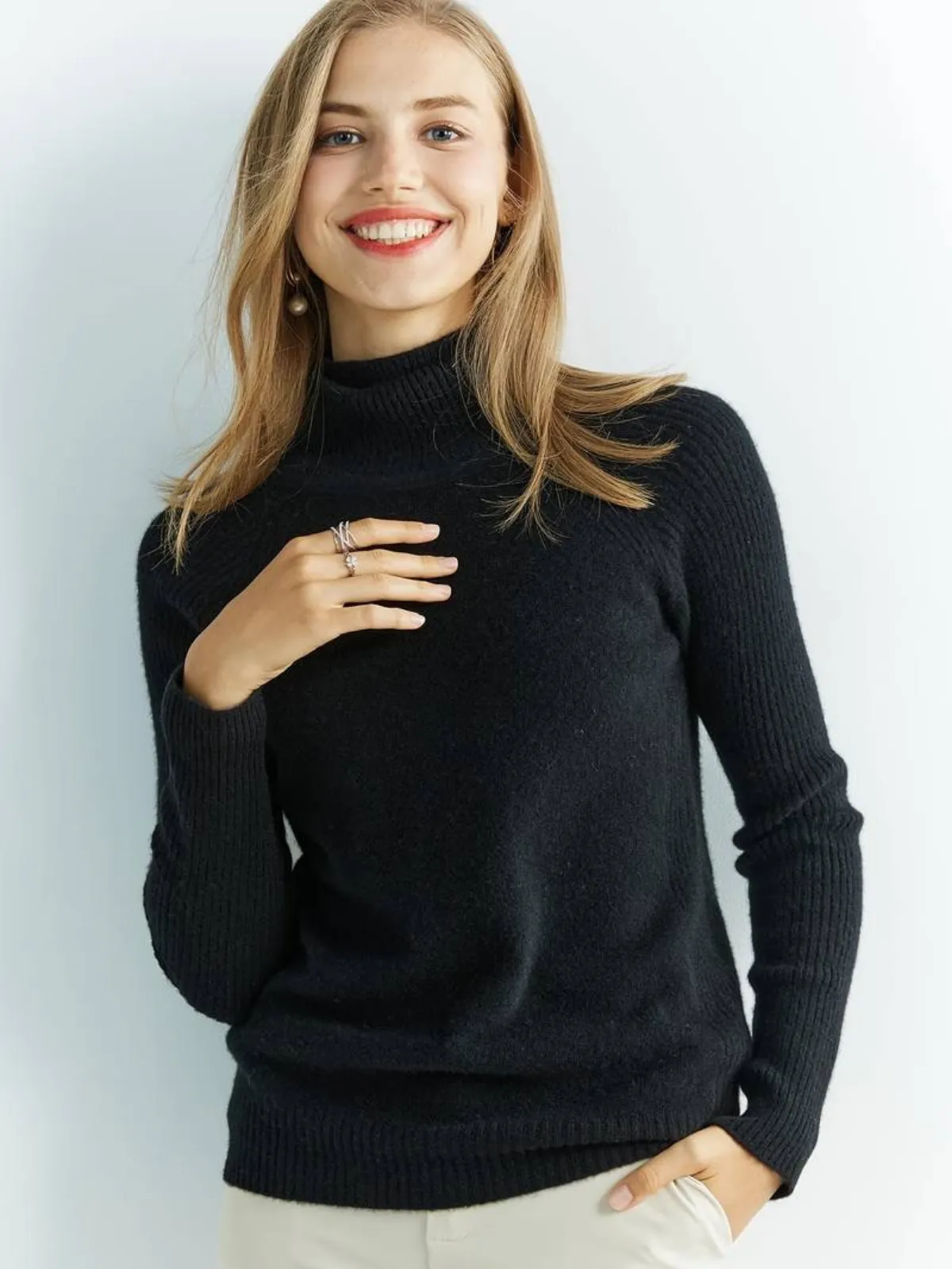 Casual Style Loose Turtleneck Sweater