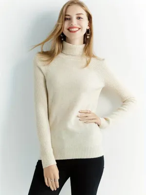 Casual Style Loose Turtleneck Sweater