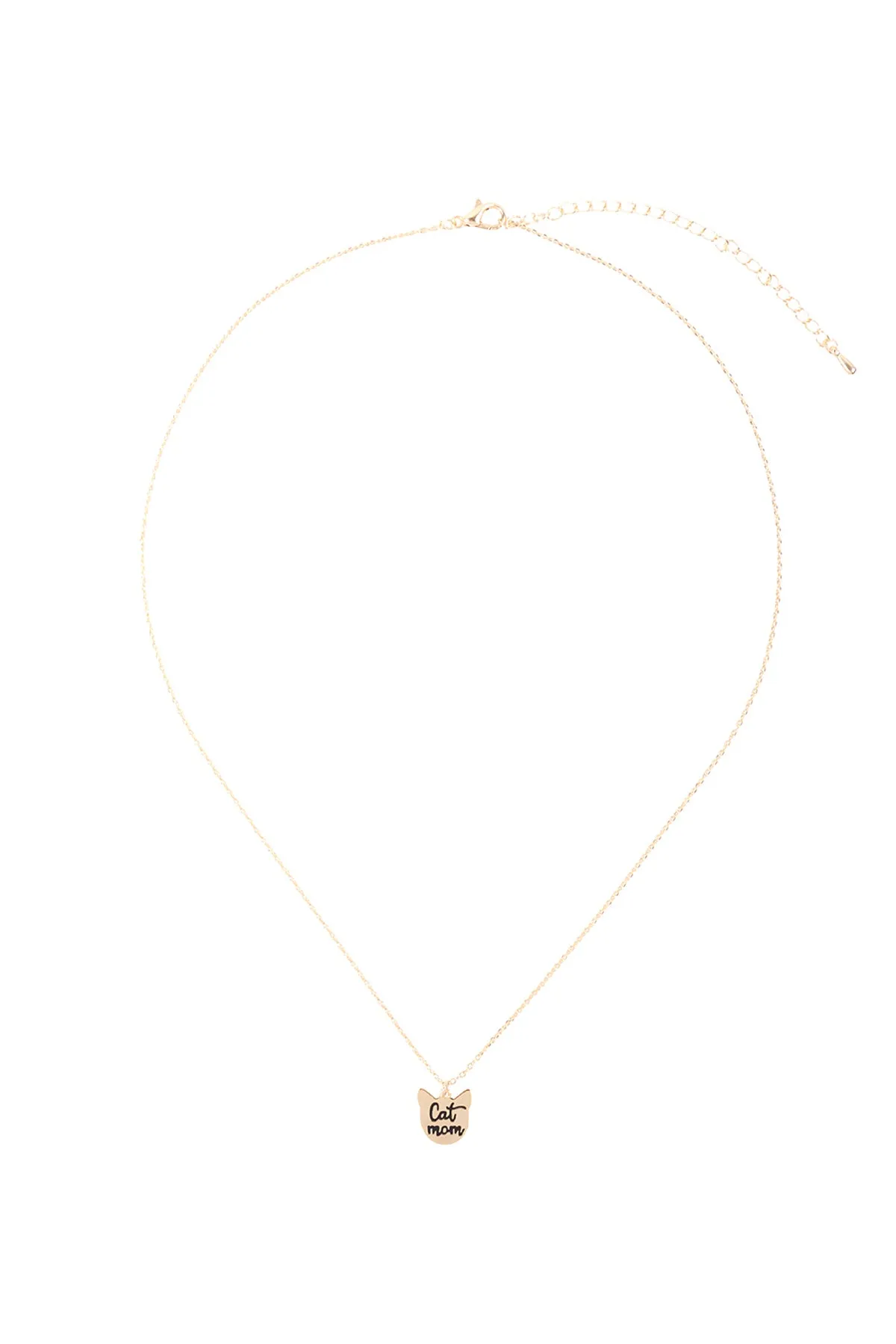 CAT MOM ENGRAVE PENDANT NECKLACE