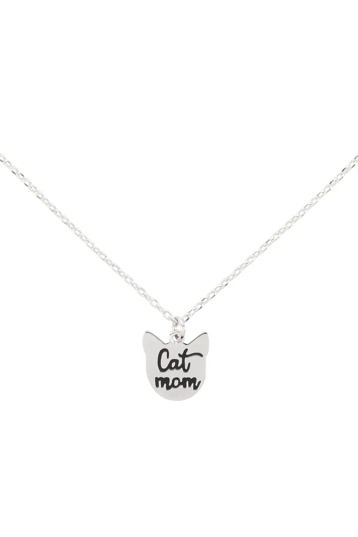 CAT MOM ENGRAVE PENDANT NECKLACE