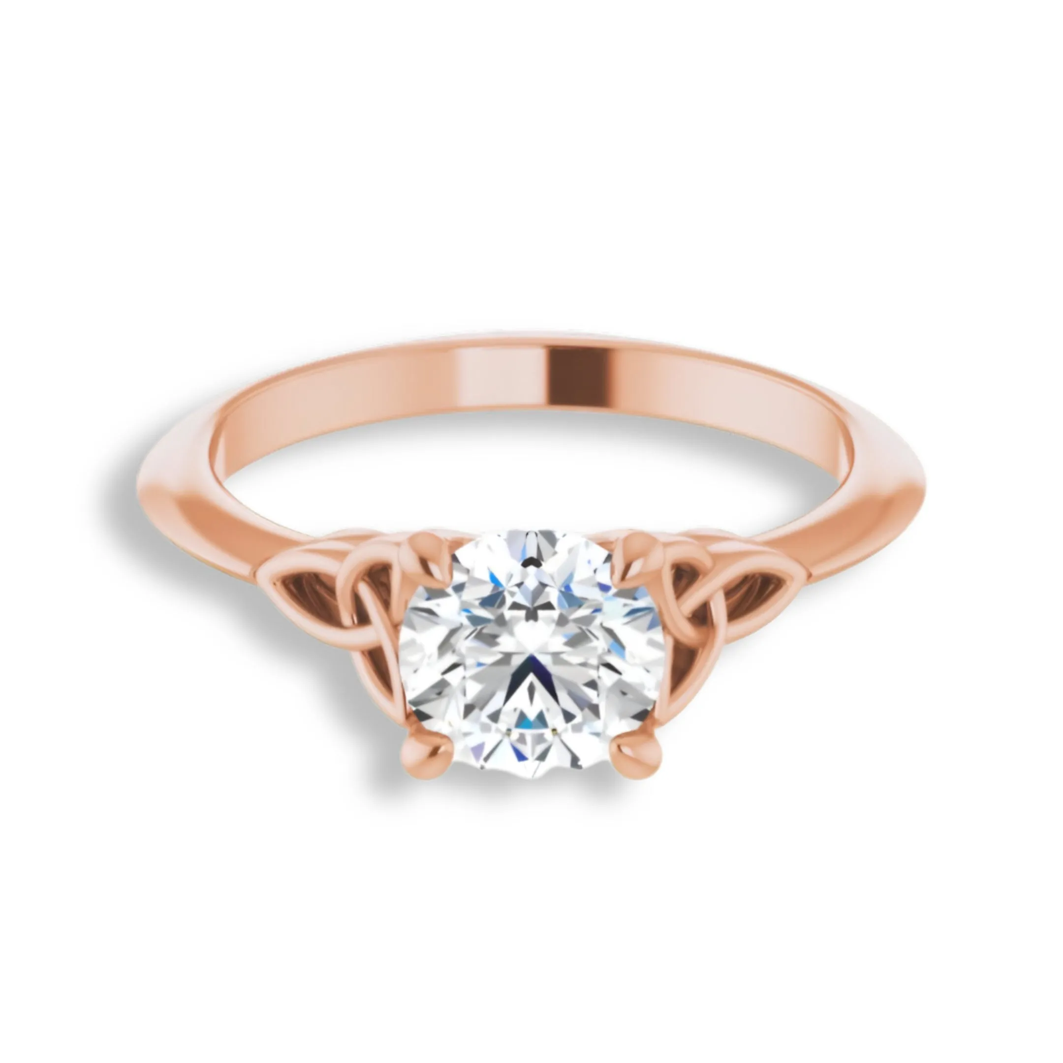 Celtic Knot Design Four Prong Solitaire Engagement Ring