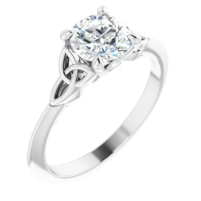 Celtic Knot Design Four Prong Solitaire Engagement Ring