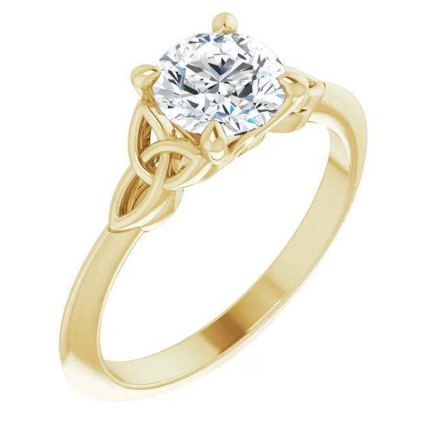 Celtic Knot Design Four Prong Solitaire Engagement Ring
