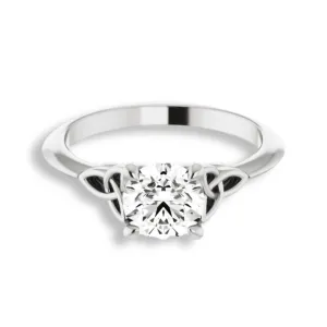 Celtic Knot Design Four Prong Solitaire Engagement Ring